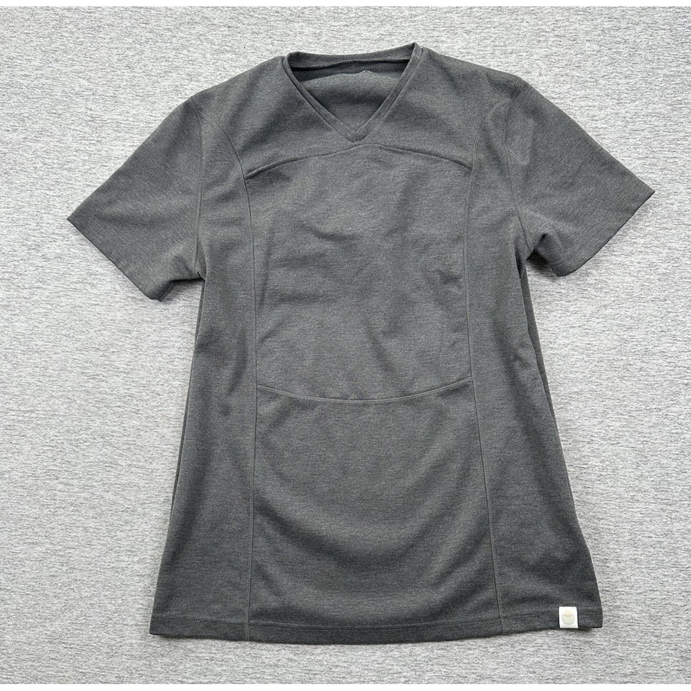 Lalaby Short Sleeve V-Neck Baby-Carry Tee - Dark Gray